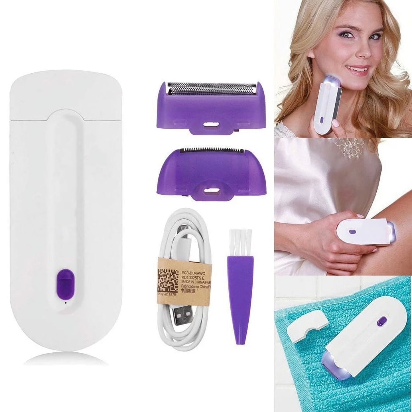 Finishing Touch 2-in-1 Face & Body Hair Remover for Women – Pain Free Electric Trimmer