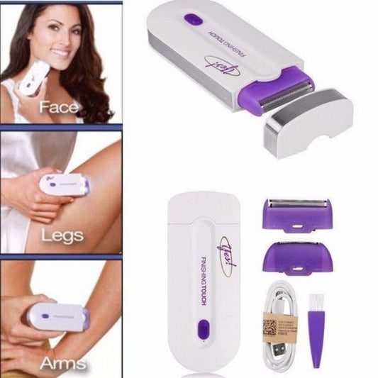 Finishing Touch 2-in-1 Face & Body Hair Remover for Women – Pain Free Electric Trimmer